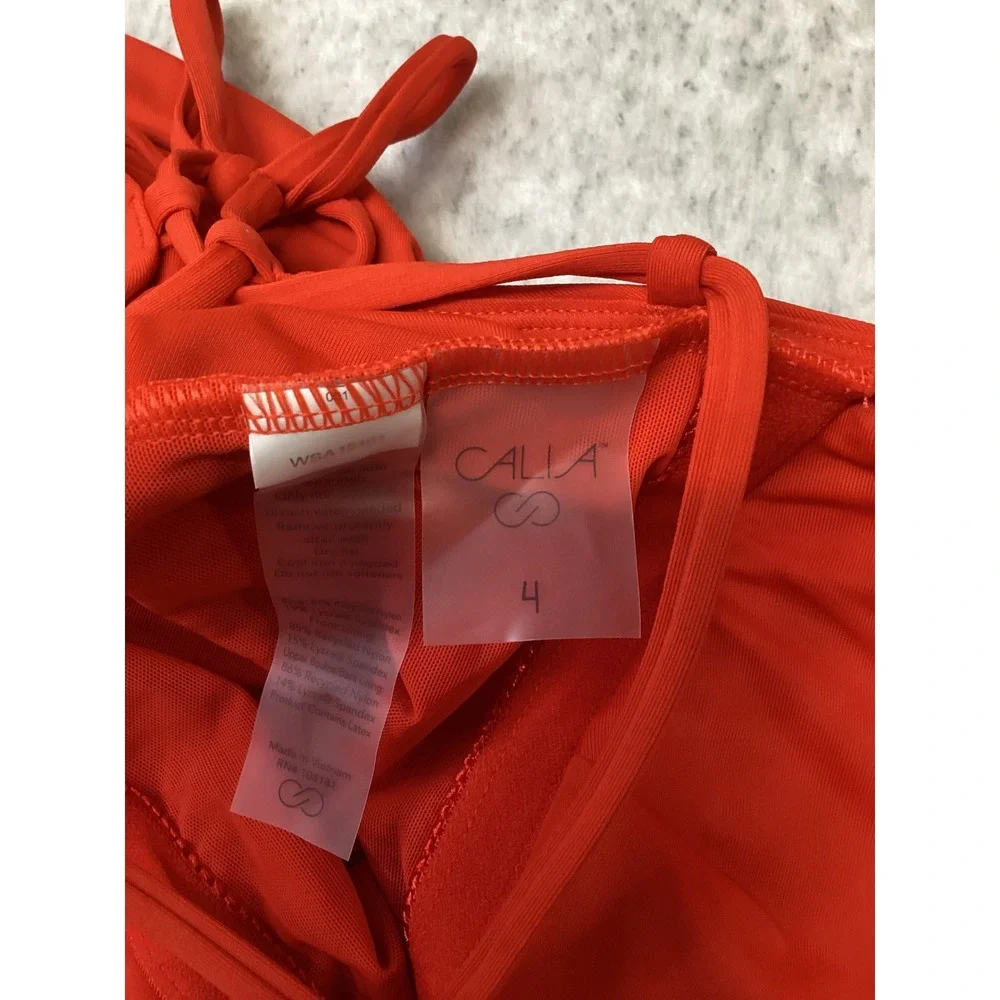 CALIA Triangle Strappy Back One Piece Swimsuit Fresh Red Size 4 WSA15101 NWT
